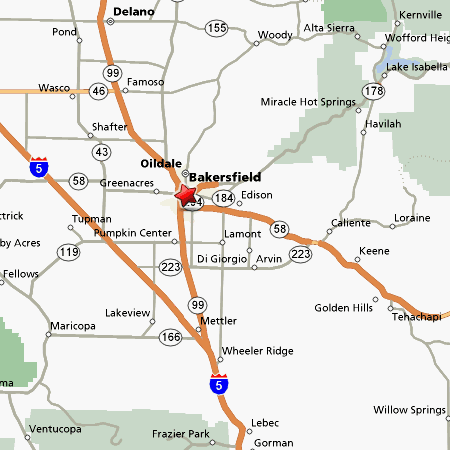 Kern County Map - Bakersfield CA